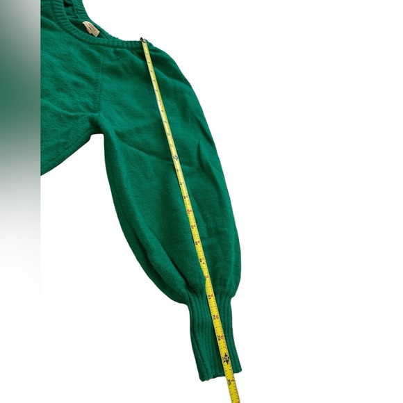 Women’s Green Knit Sweater Puff Sleeves TU - Picture 5 of 7